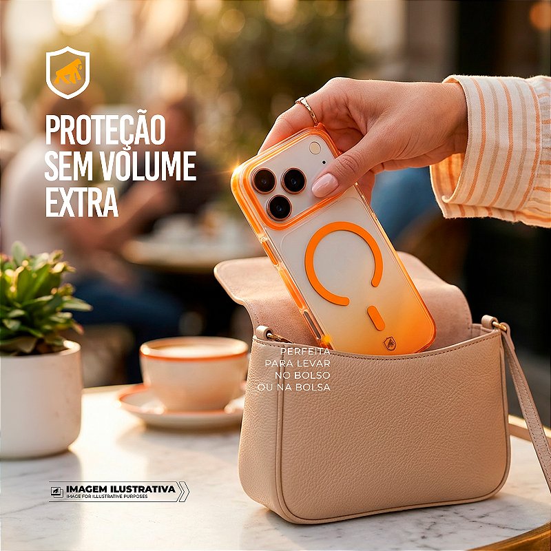 Capa Akroma Laranja Para iPhone 17 Pro Max GShield