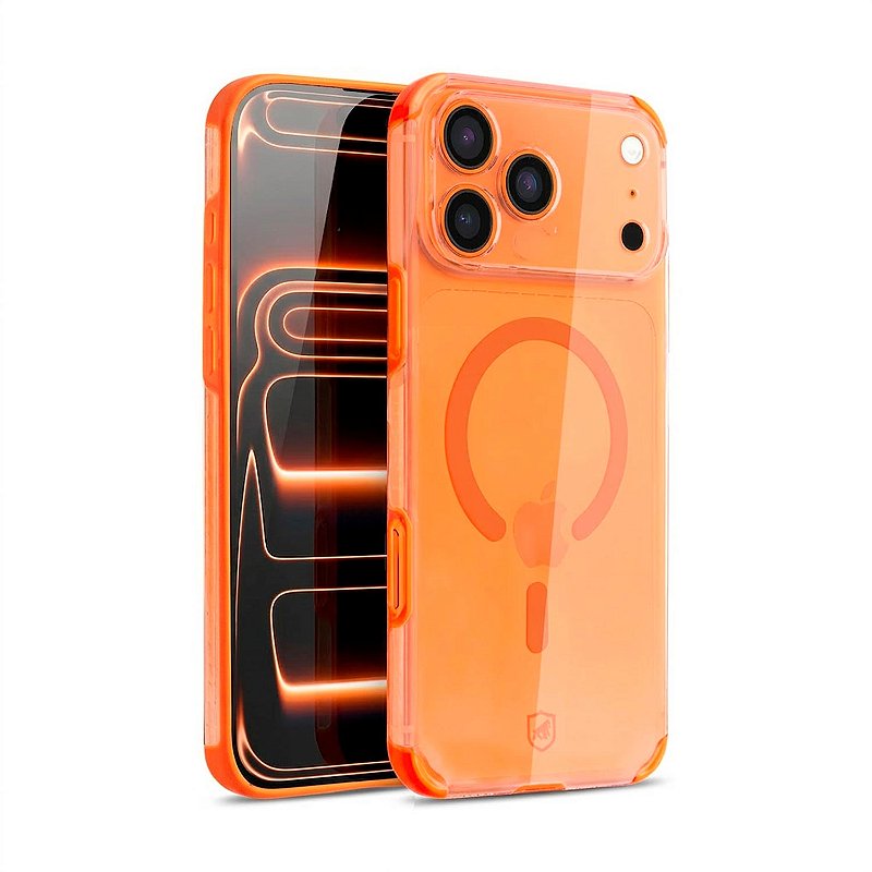 Capa Crystal Edge MagSafe Para iPhone 17 Pro Max - Laranja GShield