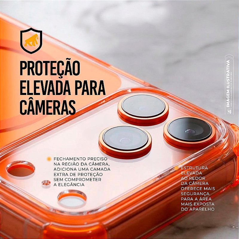 Capa Crystal Edge MagSafe Para iPhone 17 Pro Max - Laranja GShield