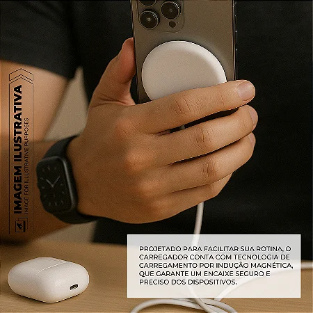 Carregador Wireless 3 Em 1 - Discovery - Branco GShield