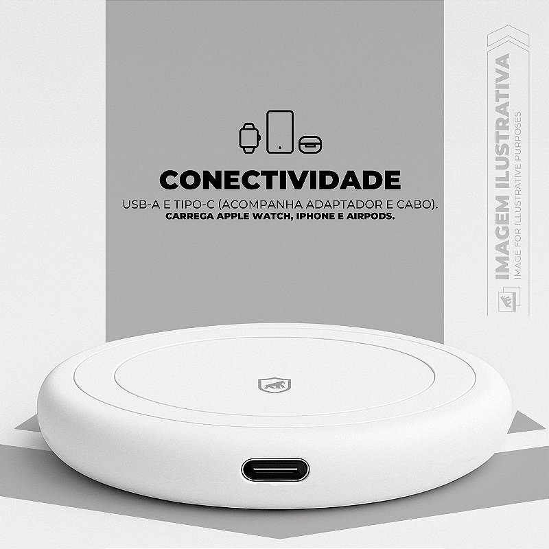 Carregador Wireless 3 Em 1 - Discovery - Branco GShield
