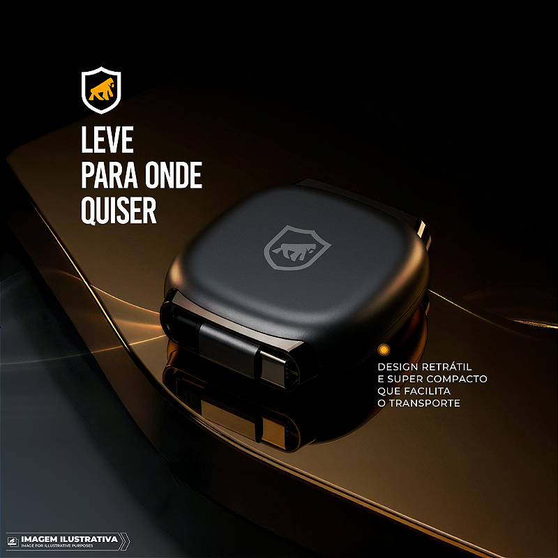 Cabo Retractil Victus Tipo C / Tipo C 100W - Preto - 1M GShield