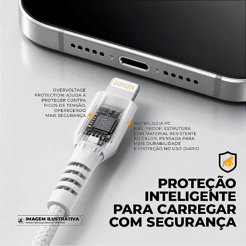 Cabo Dual Armor USB-C para Lightning GShield