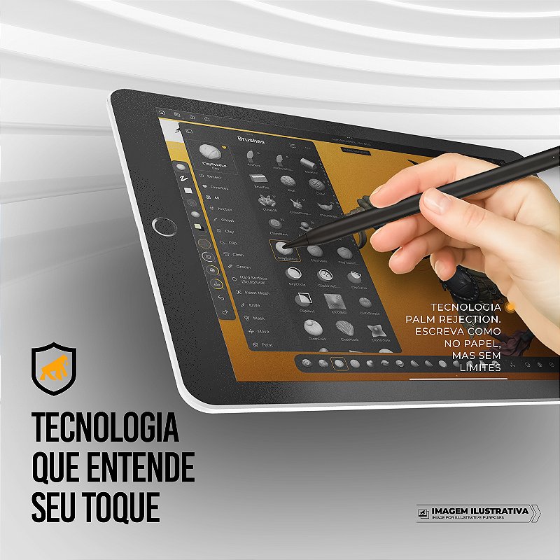 Caneta Touch Capacitiva Pro Palm Rejection - Preta GShield