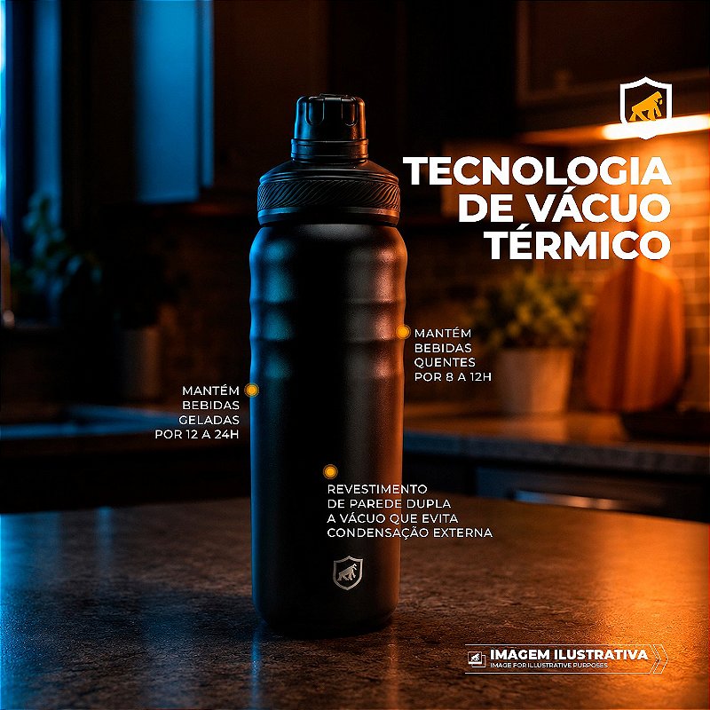 Garrafa Termica Armor - Preta GShield