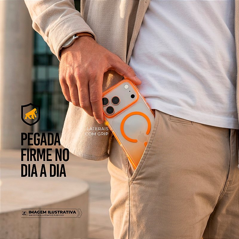 Capa Akroma Laranja Para iPhone 17 Pro Max GShield