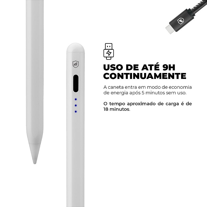 Caneta Touch Capacitiva Pro Palm Rejection - Branca GShield