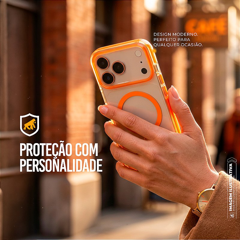 Capa Akroma Laranja Para iPhone 17 Pro Max GShield