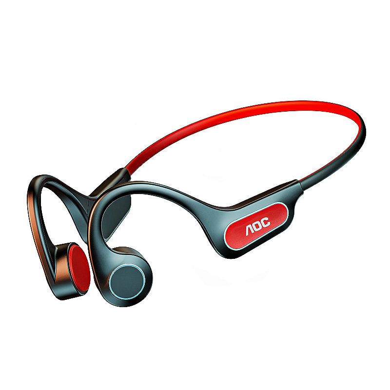 Fone De Ouvido Bluetooth A Prova D'agua Com Conducao Ossea - Preto/Vermelho - AOC