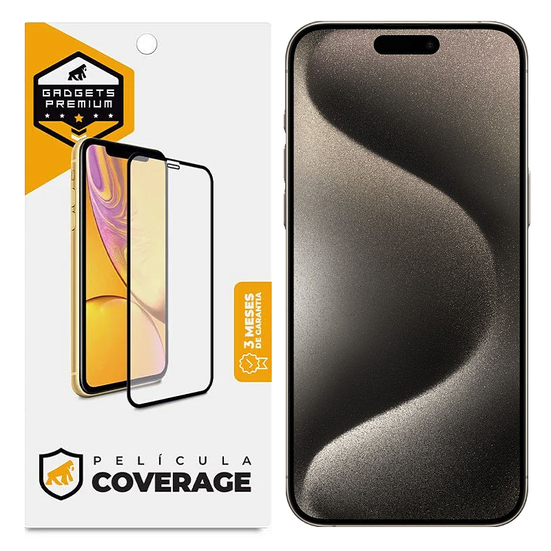 Pelicula Coverage 5D Pro Para iPhone 15 Pro Max - Preta GShield