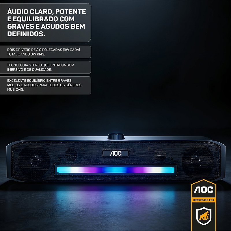 Caixa De Som Soundbar Estereo - Preto - AOC
