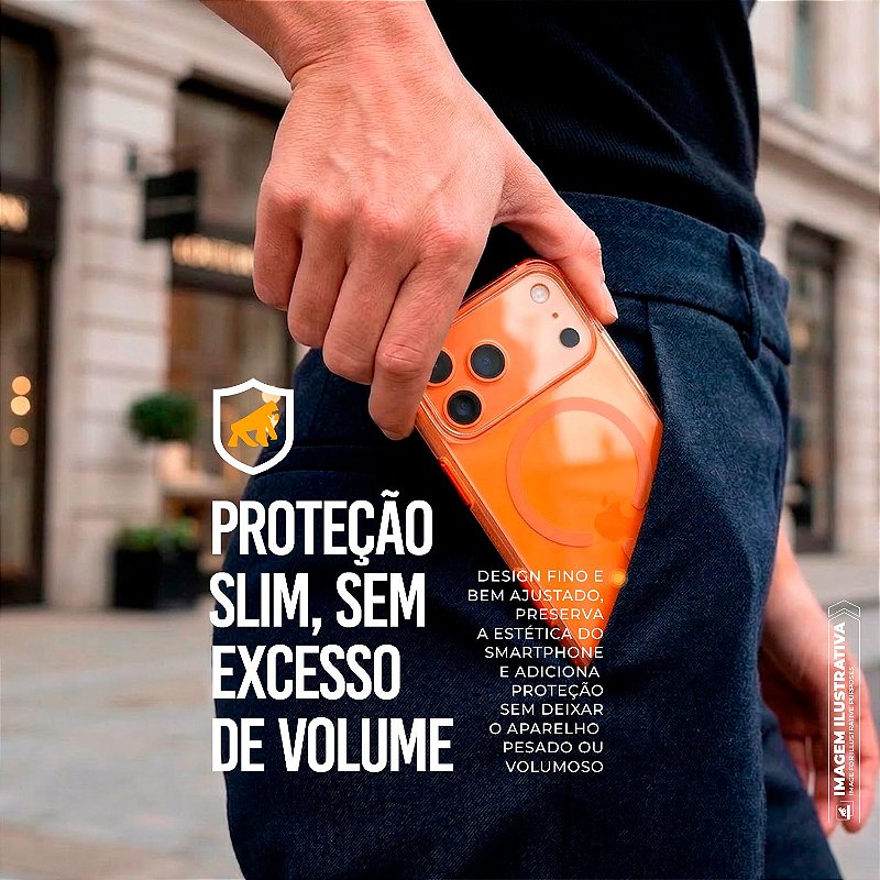 Capa Crystal Edge MagSafe Para iPhone 17 Pro Max - Laranja GShield