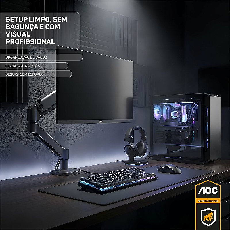 Suporte De Mesa Para Monitor - Preto - AOC
