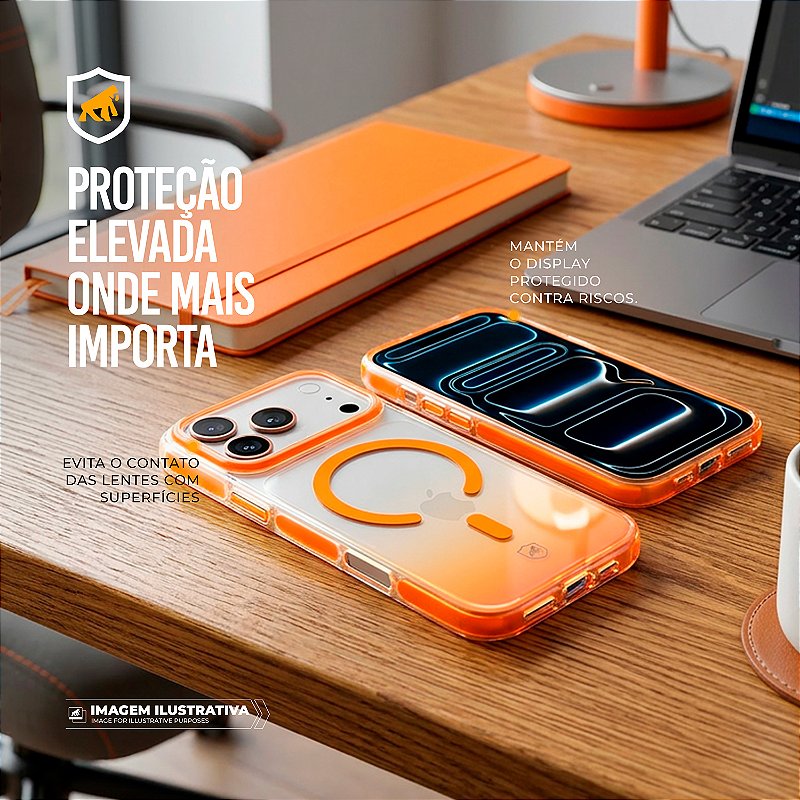 Capa Akroma Laranja Para iPhone 17 Pro Max GShield