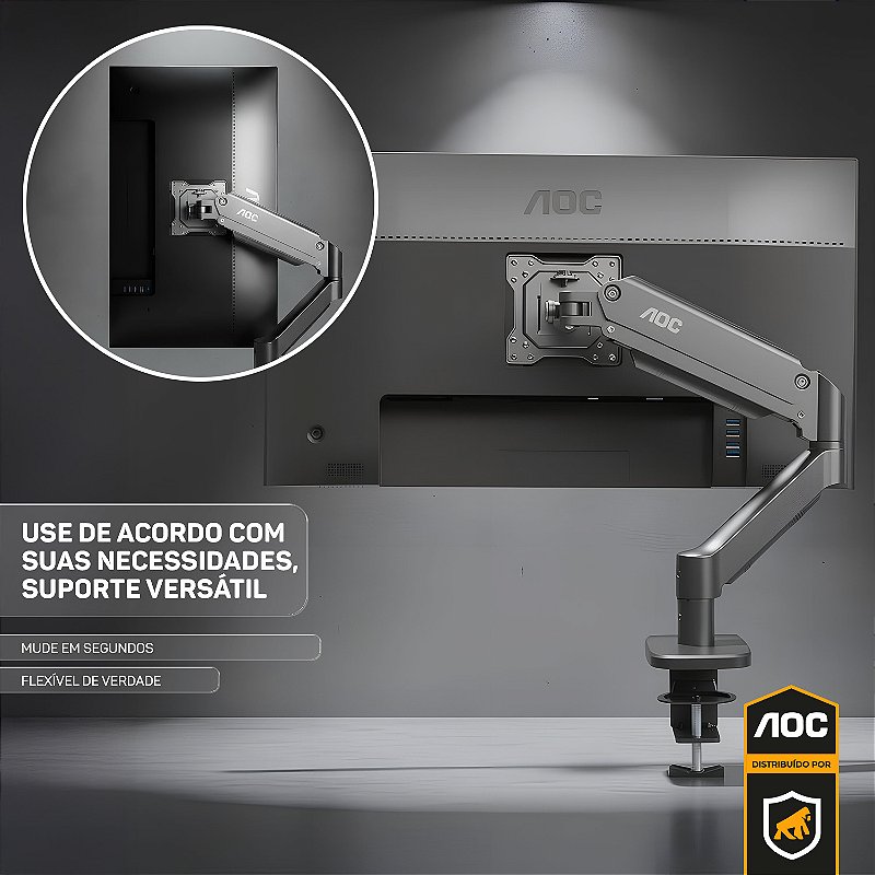 Suporte De Mesa Para Monitor - Preto - AOC