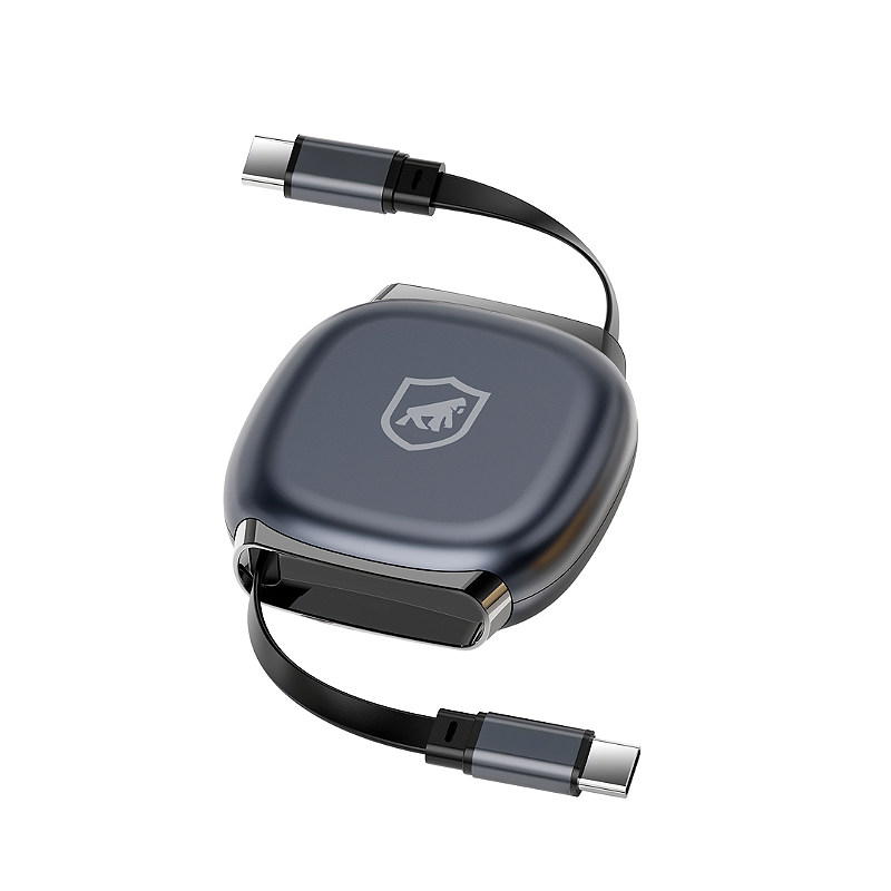 Cabo Retractil Victus Tipo C / Tipo C 100W - Preto - 1M GShield